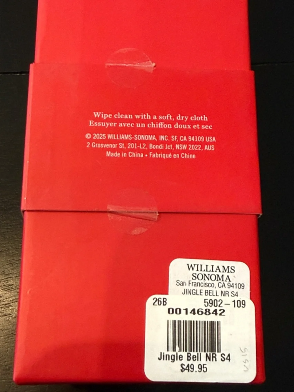 Williams Sonoma Gold Jingle Bell Napkin Rings Set of 4 Holiday‎ Christmas  new